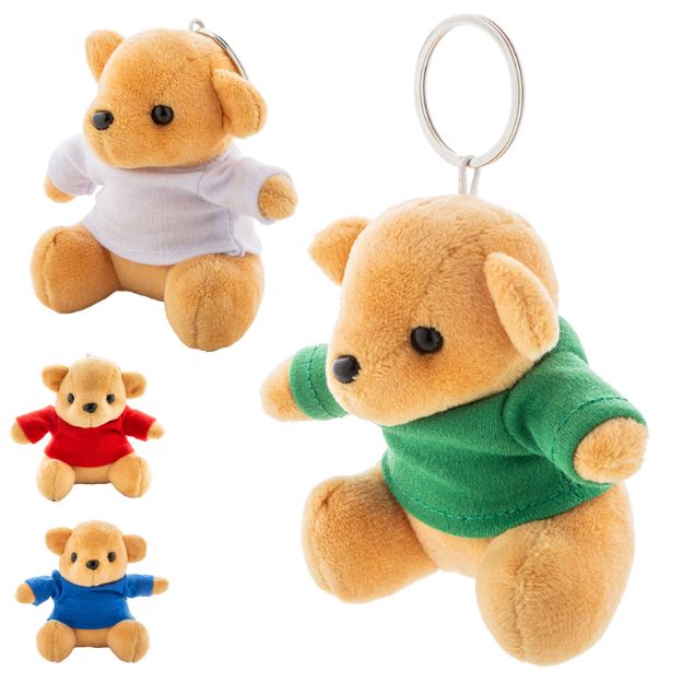 pluche teddybeer sleutelhanger t-shirt opdruk