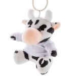 pluche koe sleutelhanger met opdruk op t-shirt