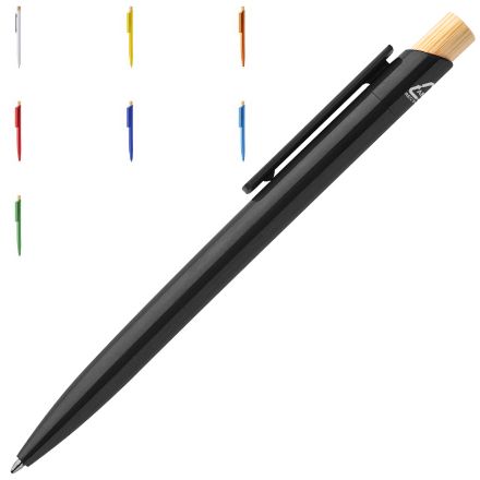 rabs balpen basher met bamboe knop blauwschrijvend