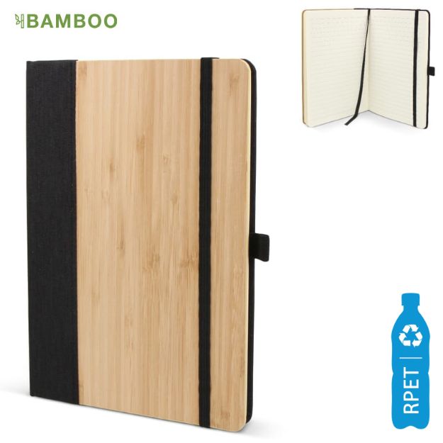 a5 notitieboek bamboe en r-pet a5