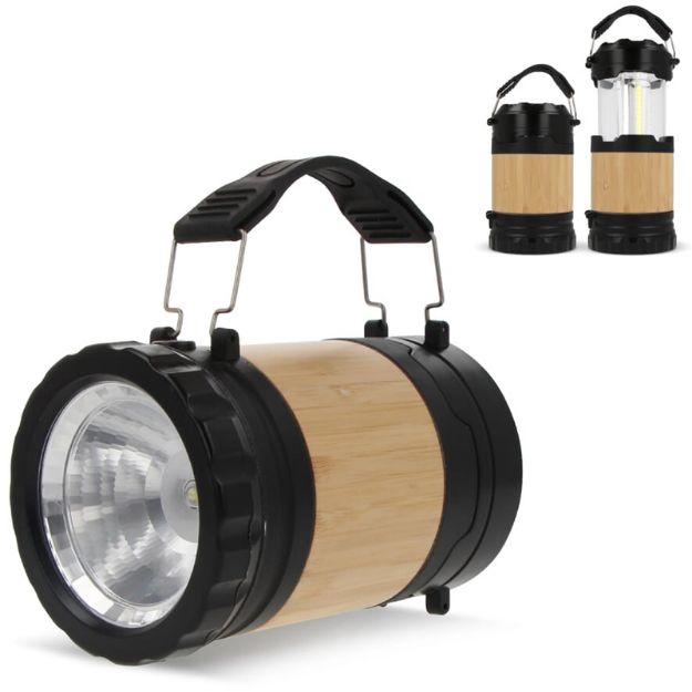 zaklamp abs en bamboe lamp en zaklamp