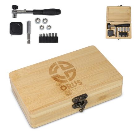 13-delige gereedschapsset in fsc bamboe doos