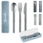 roestvrijstalen bestekset bevat vork, mes en lepel