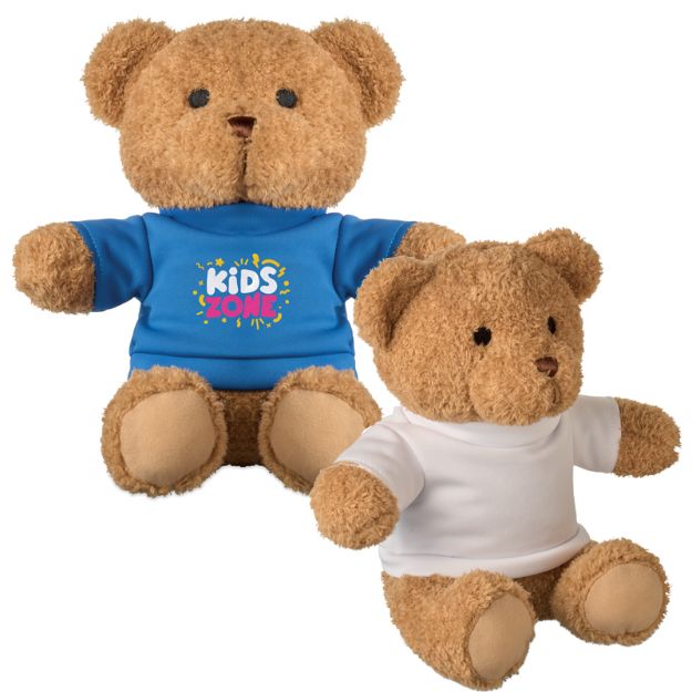 pluche teddybeer 23 cm met sublimatieprint t-shirt