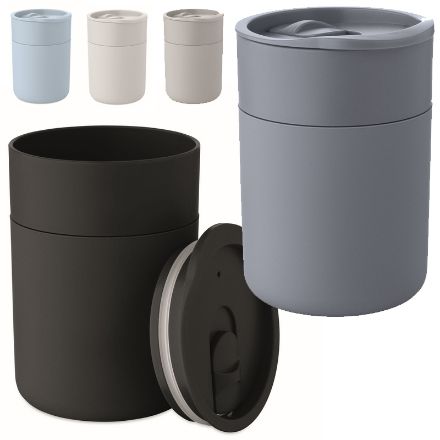 pp beker met siliconen sleeve 330 ml schuifdeksel