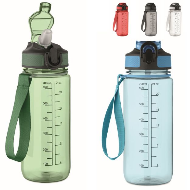 motiverende rpet sportdrinkfles met rietje 700 ml