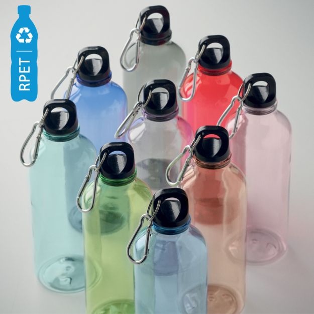 rpet fles 500 ml inhoud en met karabijnhaak