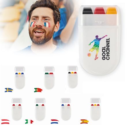 bodypaintstick nationale vlagkleuren met wasverf