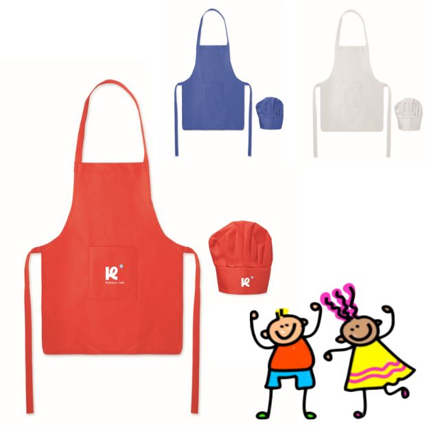 keukenset kinderen met koksmuts en schort 80 g/m2