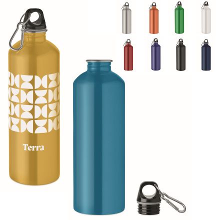 enkelwandige fles 1000 ml met karabijnhaak