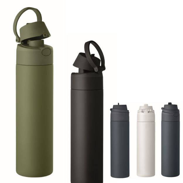 enkelwandige fles 650 ml lekvrij met handvat