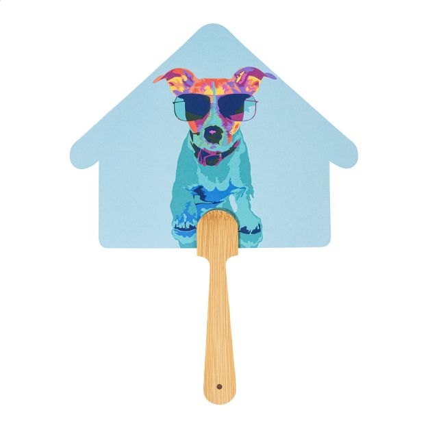 custom made waaier met bamboe handvat full colour