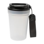 enkelwandige travel cup frobbu 400 ml draagband - wit