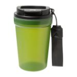 enkelwandige travel cup frobbu 400 ml draagband - groen