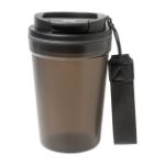 enkelwandige travel cup frobbu 400 ml draagband - zwart