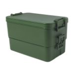 stapelbare lunchbox duplox met bestekset 1000 ml - groen
