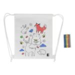 r-pet kleurkoordzak met dieren zocolo non-woven