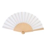 r-pet handwaaier solana met houten ribben - wit