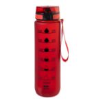r-pet fles volume- en tijdmarkering 1000 ml - rood
