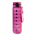 r-pet fles volume- en tijdmarkering 1000 ml - fuchsia