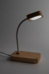 bamboe bureaulamp met draadloze oplader 12 led's v