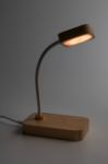 bamboe bureaulamp met draadloze oplader 12 led's v