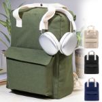 recycled canvas rugzak rekan met rits hoofdvak