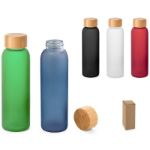gematteerde glazen fles 520 ml bamboe schroefdop