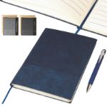 gerecycled pu-notitieboek (a5) en balpenset tarek