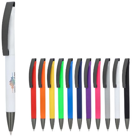 balpen vegas softtouch metalen clip trendy kleuren