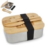 roestvrij stalen lunchbox met bamboo deksel 850 ml