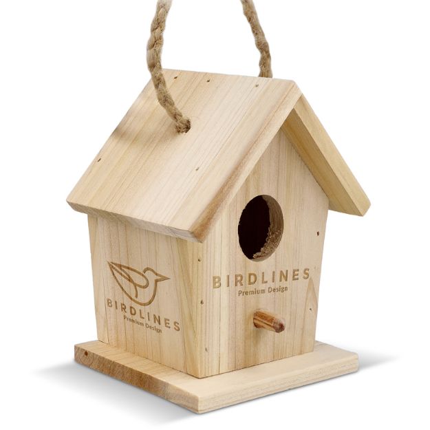 klein vogelhuisje van fsc hout ingang 30 mm