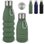opvouwbare siliconen waterfles 550 ml met haak