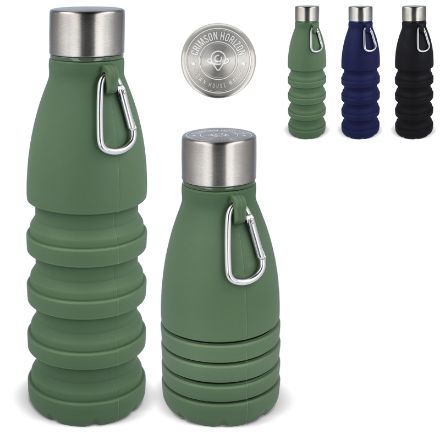 opvouwbare siliconen waterfles 550 ml met haak