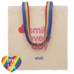 katoenen boodschappentas 180 g/m2 in regenboog