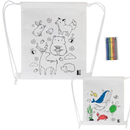 r-pet kleurkoordzak met dieren zocolo non-woven