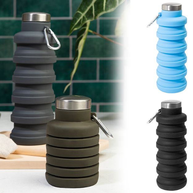 inklapbare siliconenfles colsip 500 ml rvs deksel