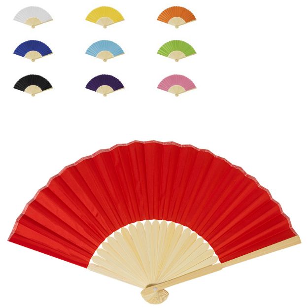 r-pet handwaaier met houten ribben repper