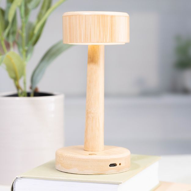 bamboe tafellamp lumboo met 24 led's lichtmodi