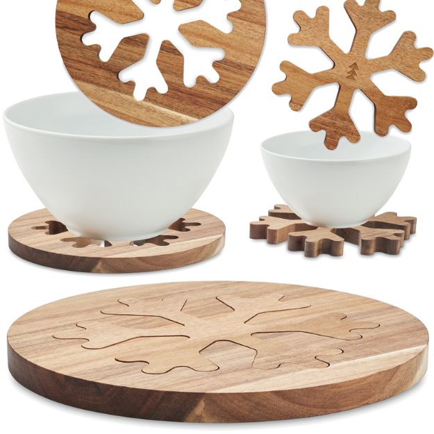 acacia houten pothouders set