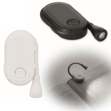 oplaadbaar led boeklampje met flexibele behuizing
