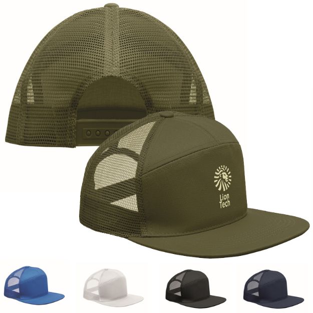 7 panelen plat vizier pet katoenen twill 235 g/m2