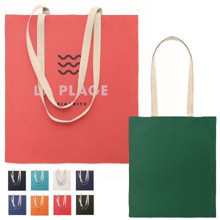 katoenen boodschappentas lange hengsels 140 g/m2