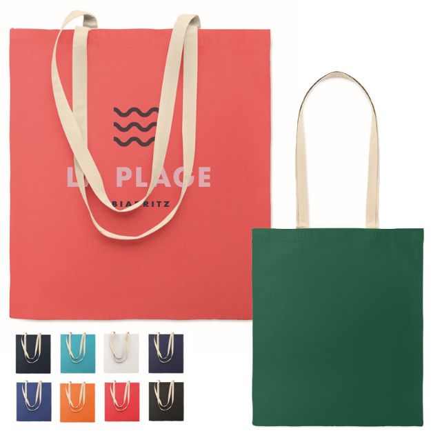 katoenen boodschappentas lange hengsels 140 g/m2