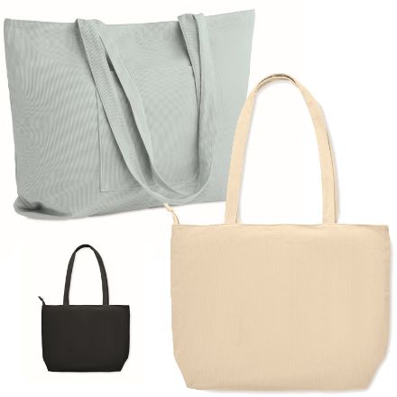 grote corduroy boodschappentas 220 g/m2 met rits
