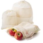 set van drie herbruikbare katoenen zakjes adele