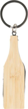 bamboe rvs multitool sleutelhanger flesvormig