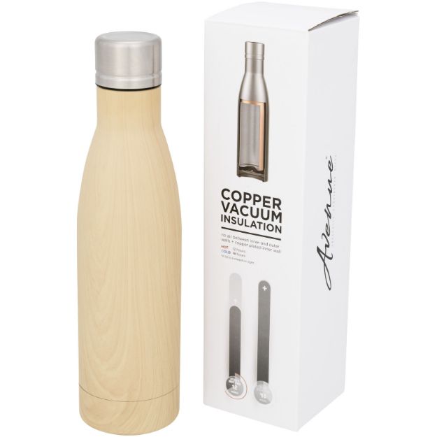 houten vacuüm geïsoleerde fles 500 ml