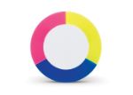 markeerstift puck met 3 schrijfkleuren - blauw