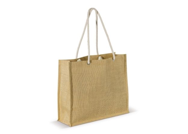 boodschappentas van jute katoenen handvaten